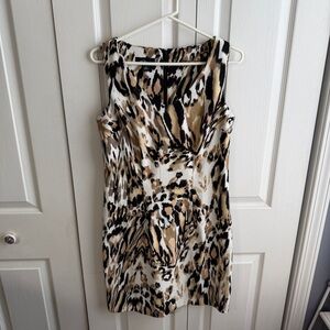 AGB Dress multicolor animal print midi size 10